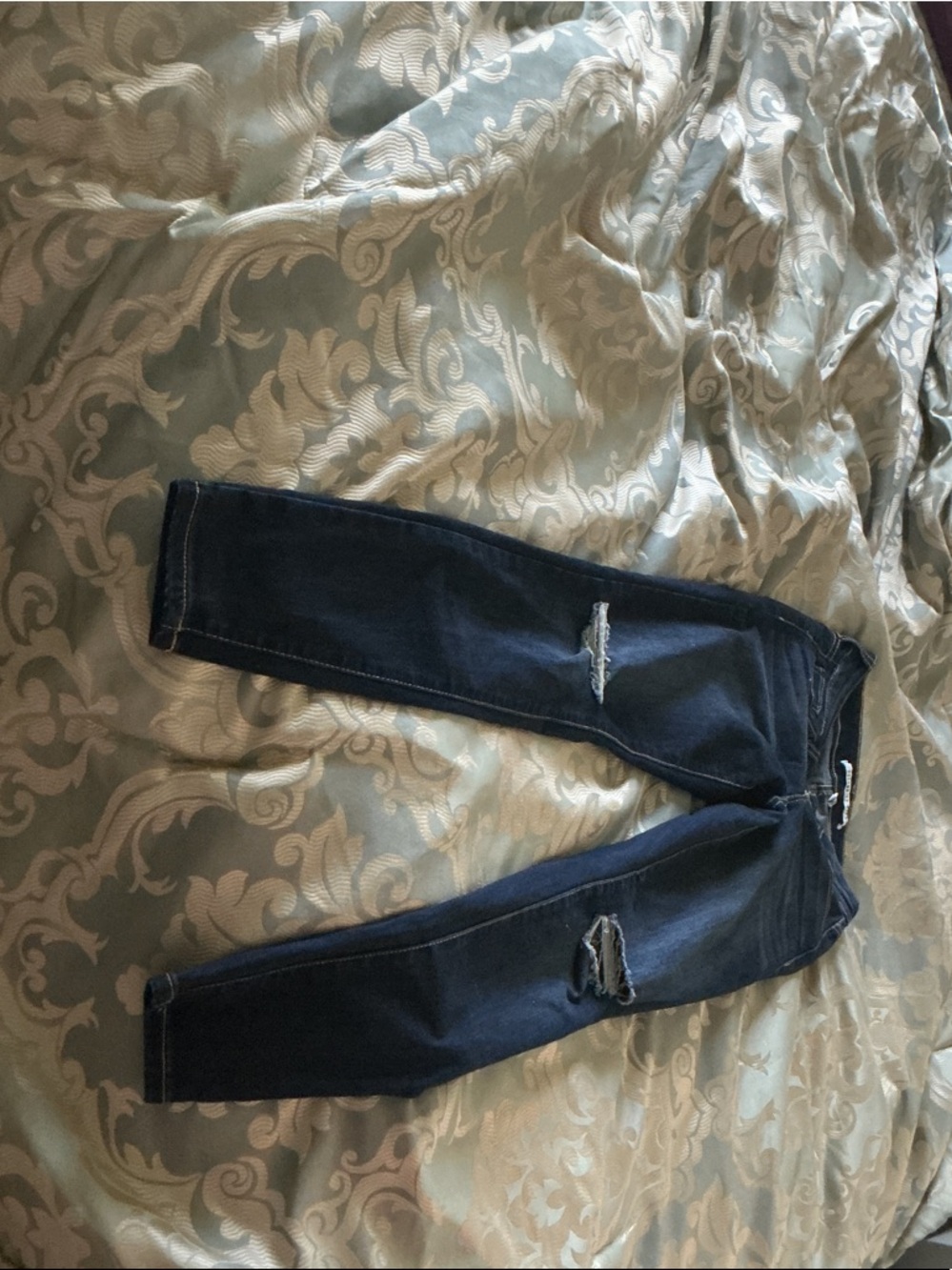Celebrity Pink Dark Blue Distressed Skinny Jeans